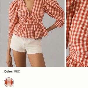 RHODE Red Gingham Blouse